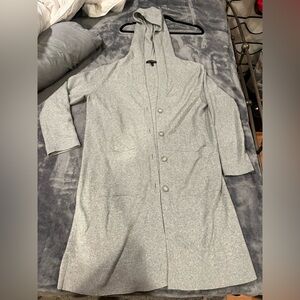 Banana Republic Gray Hooded Cardigan Coat
